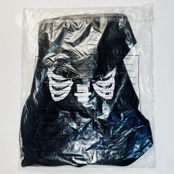 Forever 21 Skeleton Graphic Black Small Dog Hoodie Size M/L Skull Sweatshirt - Picture 3 of 11